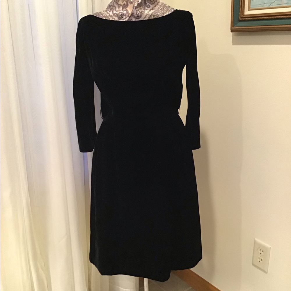 VTG Suzy Perette NY Black Velvet Dress Cocktail